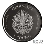 2022 Gibraltar Royal Arms of England: War Elephant Silver 1 oz BU