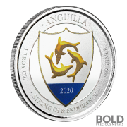 2020 Silver Anguilla Coat of Arms 1 oz Colored Proof