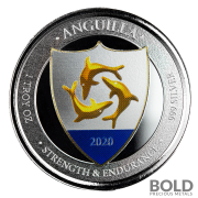 2020 Silver Anguilla Coat of Arms 1 oz Colored Proof