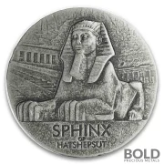 2019 Silver 5 oz Republic of Chad Sphinx of Hatshepsut Antiqued