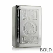 2021 Silver 1 Kilo Scottsdale Lunar Ox Stacker Bar