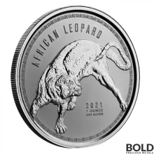 1oz 銀貨　2021 African Leopard 2021 1 oz Republic of Ghana African Leopard Silver Coin (BU