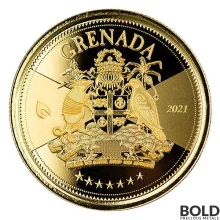 2021 1 oz EC8 Grenada: Coat of Arms Gold Coin (BU)