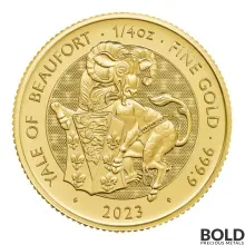 2023 1/4 oz British Gold Tudor Beasts Yale of Beaufort Coin (BU)