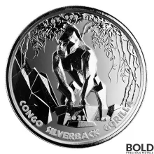 2021 1 oz Republic of Congo Gorilla Silver Coin