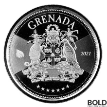 2021 1 oz EC8 Grenada: Coat of Arms Silver Coin (BU)