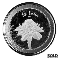 2021 1 oz EC8 St. Lucia Ginger Flower Silver Coin (BU)