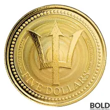 2021 Barbados Trident Gold 1 oz BU