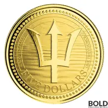 2022 Barbados Trident Gold 1 oz BU