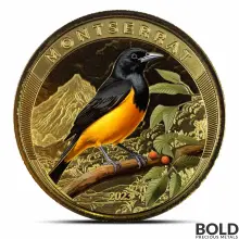 2023 1 oz Montserrat Oriole Gold Coin (Colored)