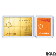 Gold 1 oz Bar Valcambi Combi - 10 x 1/10 oz