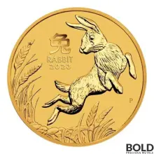 2023 Gold 1/4 oz Perth Lunar Year of the Rabbit BU