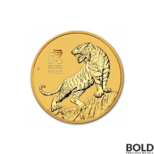 2022 Australia Perth Lunar Year of the Tiger 1/4 oz Gold BU