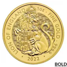 2022 Britain Tudor's Beasts Lion 1 oz Gold BU Coin