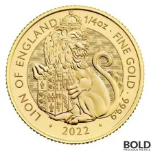 2022 Gold Great Britain Tudor's Beasts: Lion - 1/4 oz BU