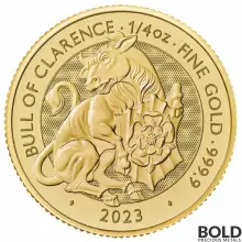 2023 Gold 1/4 oz Great Britain Tudor Beasts: Bull of Clarence BU Coin