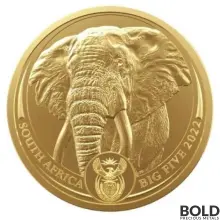 2022 Gold 1 oz South Africa: Big Five Elephant Coin BU