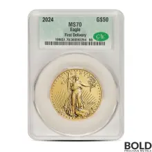 2024 1 oz America Eagle MS70 CAC Gold Coin (First Delivery)