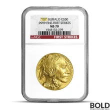 1 oz Buffalo MS70 Gold Coin (Random, PCGS or NGC)