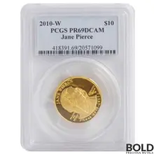 2010-W Gold First Spouse Jane Pierce PCGS PR69 DCAM Proof - 1/2 oz