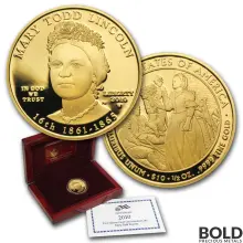 2010-W Gold First Spouse Mary Todd Lincoln Proof - 1/2 oz