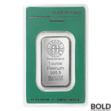 Platinum Argor Heraeus Bar - 1 oz