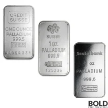 1 oz Palladium Bar (Our Choice)