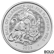 2023 Platinum 1 oz Great Britain Tudor Beasts: Bull of Clarence BU Coin