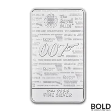 Silver 10 oz James Bond No Time To Die Bar