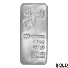 Valcambi Silver 100 oz Bar
