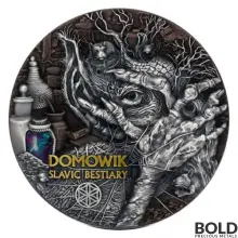 2022 Silver Cameroon Slavic Beastiary: Domowik 3 oz Antique High-Relief