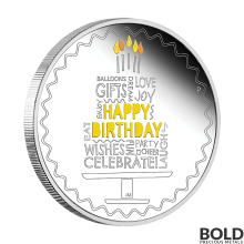 2021 Perth Happy Birthday 1 oz Silver Colored Proof