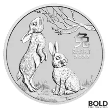 2023 Silver 1 Kilo Perth Lunar Year of the Rabbit BU