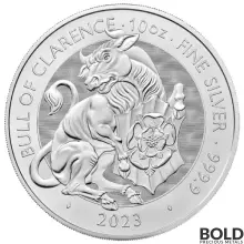 2023 Silver 10 oz Great Britain Tudor Beasts: Bull of Clarence BU Coin