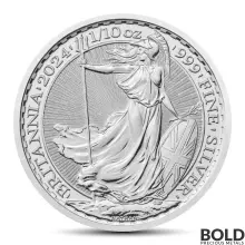 2024 1/10 oz British Royal Mint Britannia Silver Coin (BU)