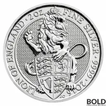2020年 クイーンズビースト ライオン £2 2016 Silver Great Britain Queen's Beasts (The Lion) - 2 oz
