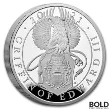 2021 Britain Queen's Beasts Griffin of Edward III 1 oz Silver Proof