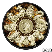 2021 Queen's Beasts Burning Completer 2 oz Silver