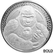 2023 Silver 1 oz Congo Gorilla BU Coin