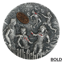 2021 The Witcher: Blood of Elves 2 oz Silver Antique High-Relief