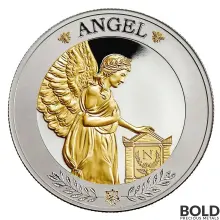 2021 St Helena Napoleon Angel 1 oz Silver Gilded Proof