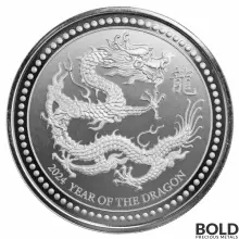 2024 Silver 2 oz Samoa Year of the Dragon BU Coin