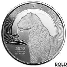 2022 1 oz Republic of Ghana African Leopard Silver Coin