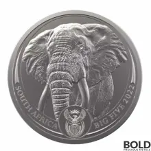 2022 South Africa: Big Five Elephant - Platinum 1 oz BU