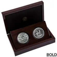 2021 Silver South Africa Big Five Buffalo & Krugerrand Privy Proof Two Coin Set - 2 oz