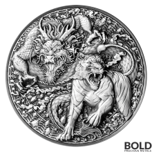 邦楽 DRAGON UNTACHABLE LOVERS LIBERTAD CHINESE RED DRAGON Diamond Dust 1 Oz Silver Coin
