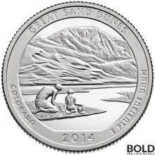 2014-S Silver Proof America the Beautiful Quarter - GREAT SAND DUNES