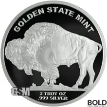 Silver 2 oz Buffalo Round (Golden State Mint)