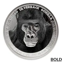 2016 Republic of Congo Gorilla 1 oz Silver Proof (Colored)