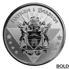 2022 Silver 1 oz Antigua & Barbuda Coat of Arms Coin BU